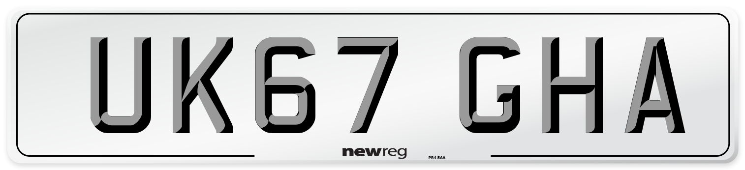 UK67 GHA Number Plate from New Reg